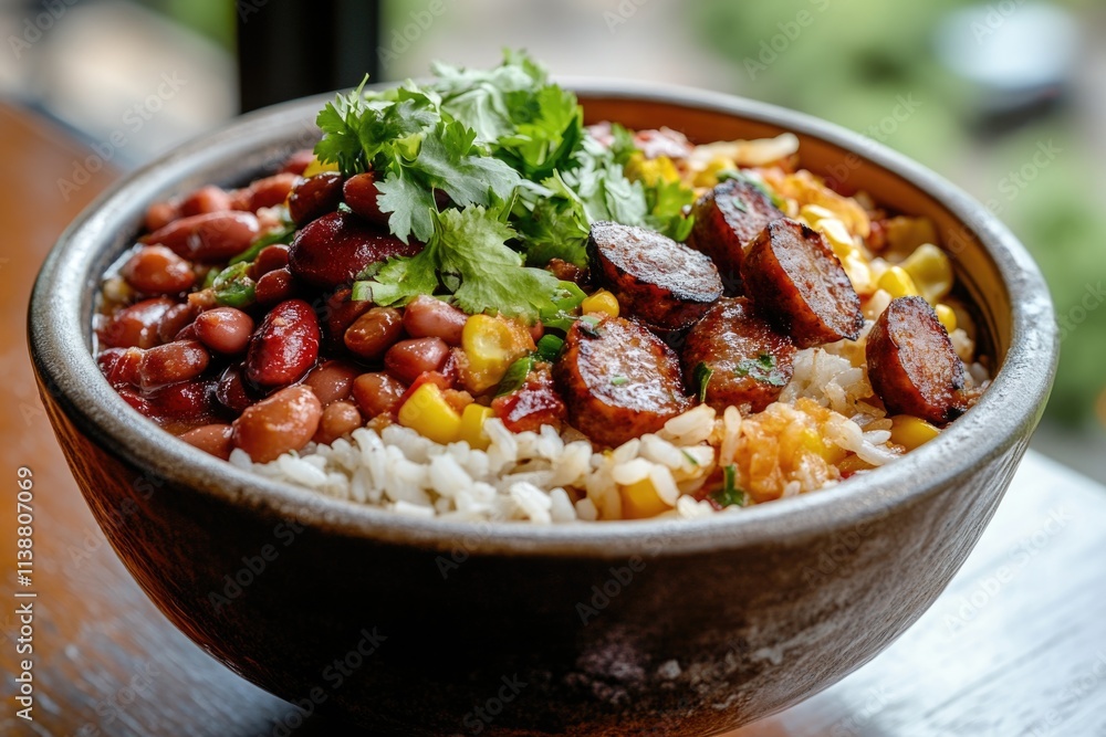 Beans and Rice Bowl with Cilantro Beans and Rice Bowl with Cilantro