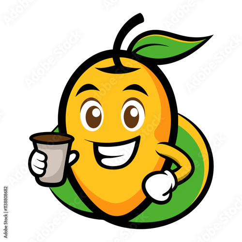 Mascot Logo of Mango with Coffee Cup, Glasses, Book, Angry, Gaming, Paint, Boxing Gloves, Vector Art, Mango mascot logos in vibrant vector art: coffee, books, gaming, boxing, and more creative themes. photo