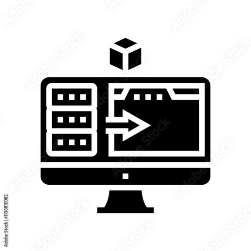 virtual machine data center glyph icon vector. virtual machine data center sign. isolated symbol illustration