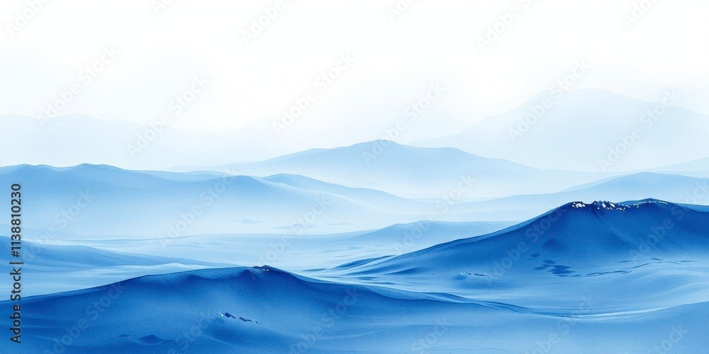 Fototapeta premium Soft and delicate light blue watercolor texture resembling waves, tranquil, waves, delicate