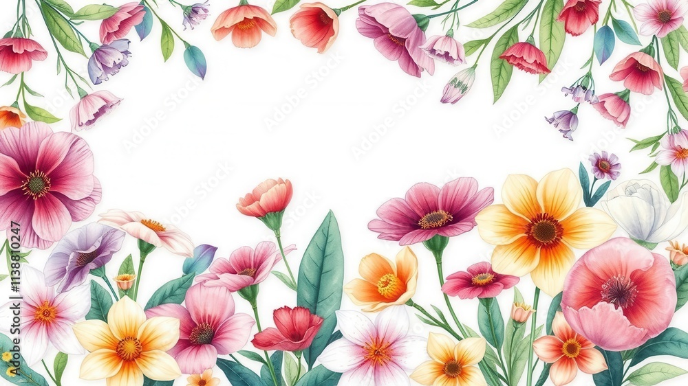 Soft and delicate watercolor illustration of a bouquet of beautiful flowers in full bloom, nature, garden, petals Soft and delicate watercolor illustration of a bouquet of beautiful flowers in full bloom, nature, garden, petals