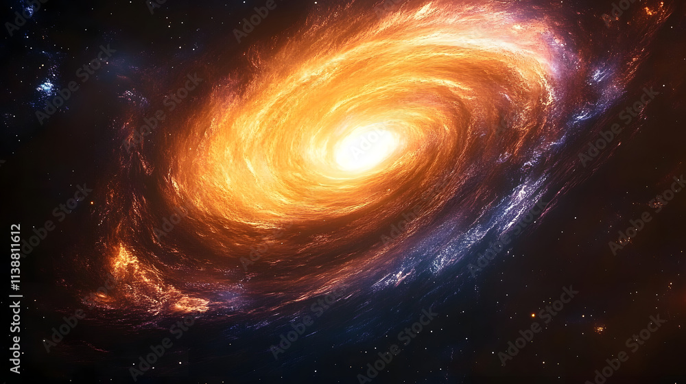 A black hole with a swirling galaxy around it. A black hole with a swirling galaxy around it.