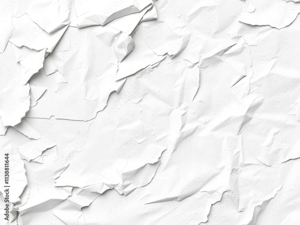 White creased poster texture with a rough and aged appearance, perfect for adding depth and character to designs, abstract, aged