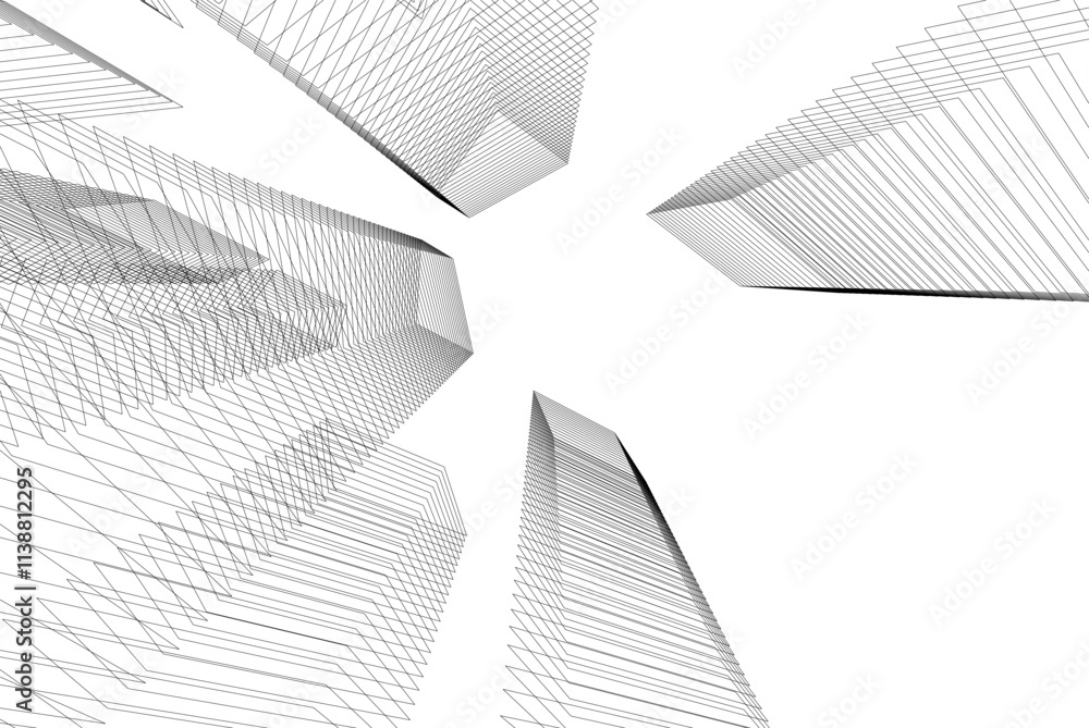 Naklejka premium architecture building 3d 