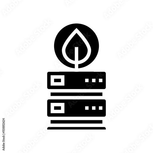 energy efficient data center glyph icon vector. energy efficient data center sign. isolated symbol illustration