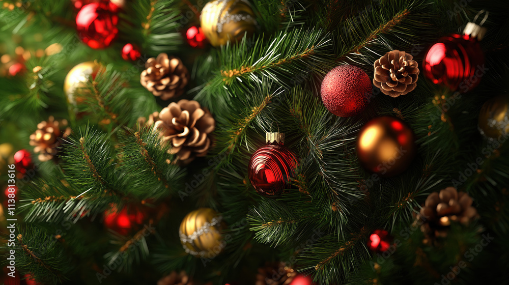 Christmas Texture Background Wallpaper with Ornaments and Pine Leaves, Embodying the Festive Spirit and Winter Charm Christmas Texture Background Wallpaper with Ornaments and Pine Leaves, Embodying the Festive Spirit and Winter Charm