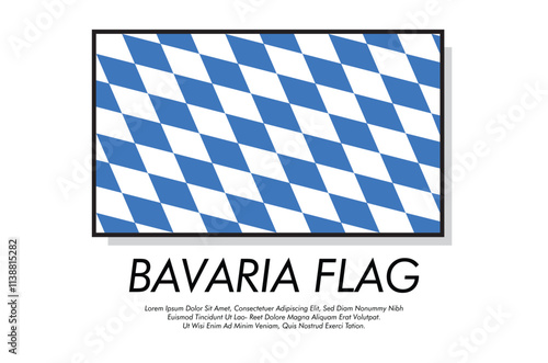 Vector Bavaria flag banner Bavaria flag with white background Vector illustration design Bavaria independence day banner design 