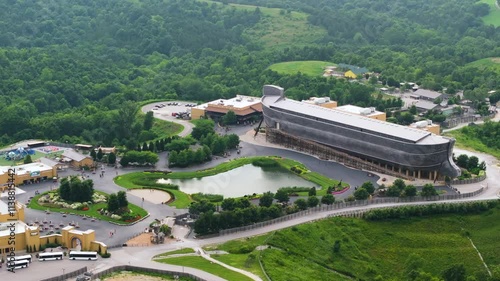 Christian theme park museum in USA. Noah's ark replica at Ark Encounter Theme Park in Williamstown, Kentucky photo