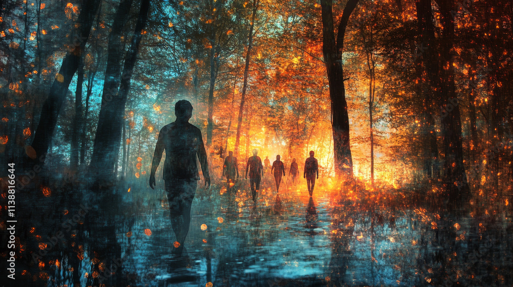 Echolocation Guide: Forest Path, Digital Painting, Magical Realism Echolocation Guide: Forest Path, Digital Painting, Magical Realism