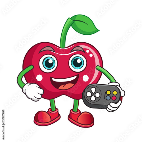 Cherry Mascot Logo Vector: Coffee, Glasses, Books, Angry, Gaming, Paint, Boxing Gloves Designs, Creative cherry mascot logos with coffee, books, gaming, and boxing themes in vector illustration style. photo