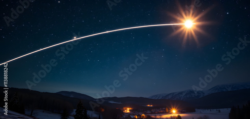 Dazzling Shooting Star on Christmas Eve