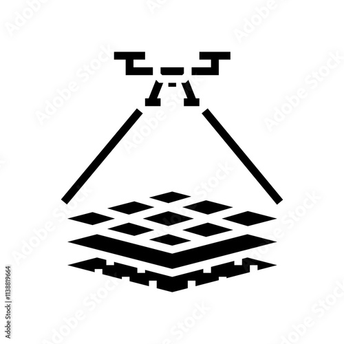 surveying tool unmanned aerial vehicle glyph icon vector. surveying tool unmanned aerial vehicle sign. isolated symbol illustration