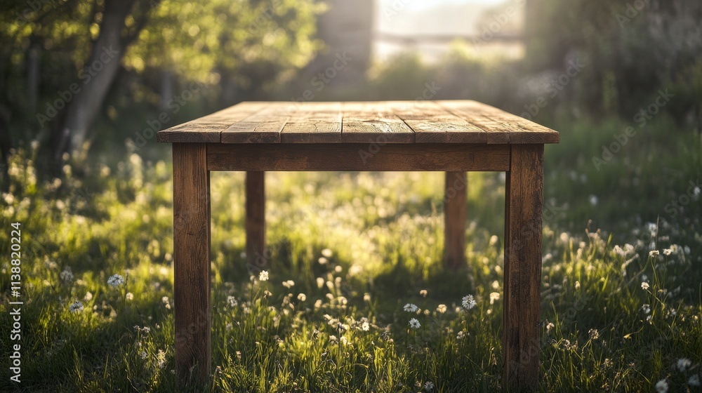 Tree Table wood Podium in farm display for food, perfume, and other products on nature background, Table in farm with grass, Sunlight at morning
Tree Table wood Podium in farm display for food, perfume, and other products on nature background, Table in farm with grass, Sunlight at morning
