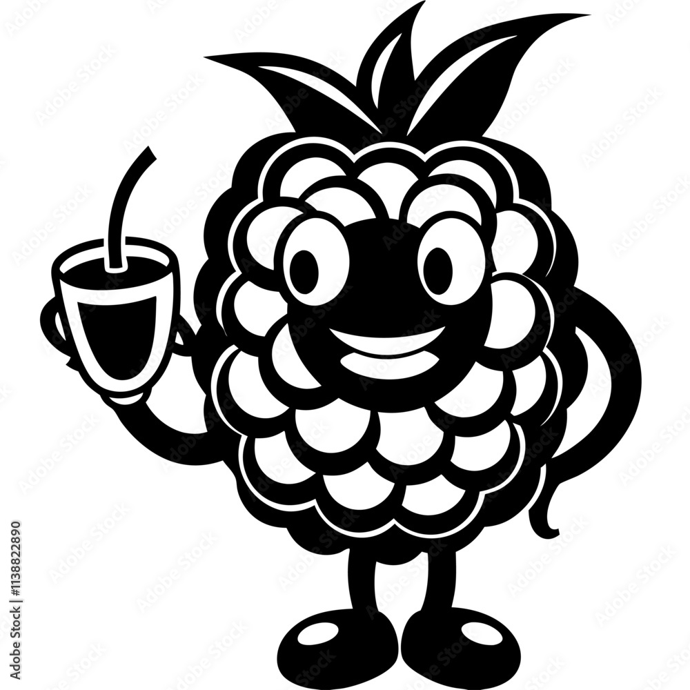 Naklejka premium Raspberry Mascot Logo Vector: Coffee Cup, Angry, Gaming, Paint, Boxing, and More, Unique raspberry mascot logos in vector and clipart designs for versatile creative projects