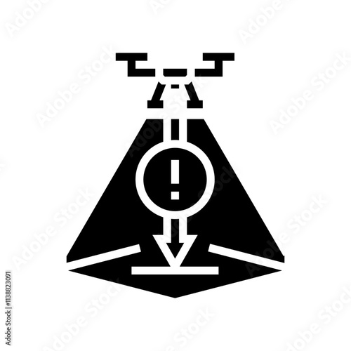 emergency landing unmanned aerial vehicle glyph icon vector. emergency landing unmanned aerial vehicle sign. isolated symbol illustration