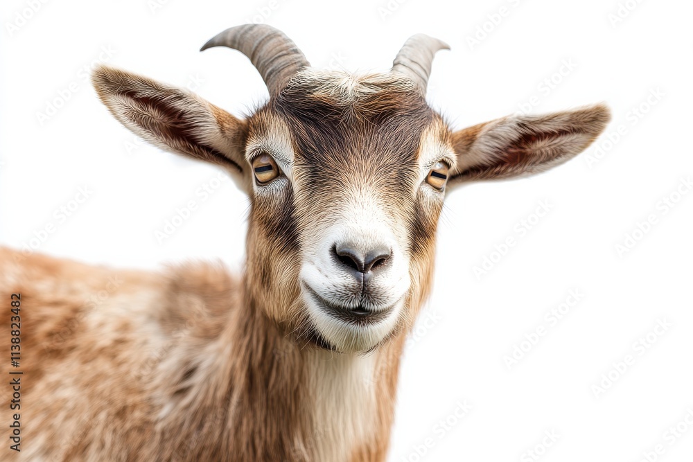 Smiling goat on white background. Smiling goat on white background.
