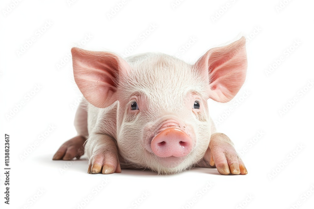 Adorable piglet on white background Adorable piglet on white background