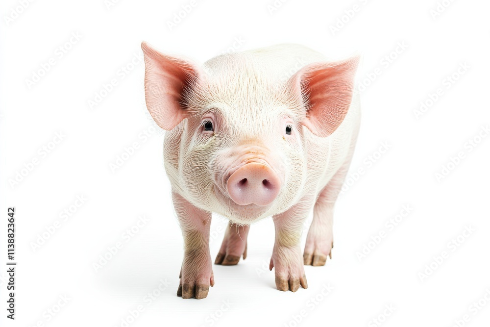 Adorable piglet on white background Adorable piglet on white background