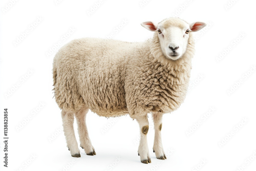 Fluffy sheep against a white background. Fluffy sheep against a white background.