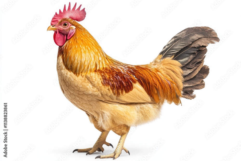 Fototapeta premium Golden Rooster, Proud and Majestic