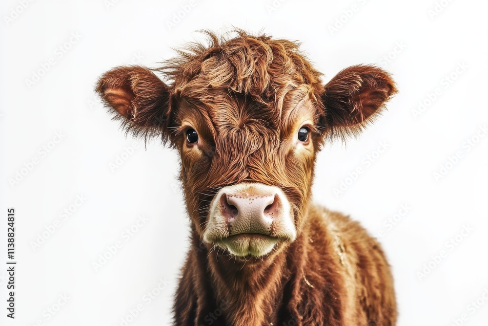Adorable brown calf stares intently. Adorable brown calf stares intently.