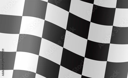 Flowing checkered racing flag background for winner. Grid pattern for race competition. Vector EPS 10