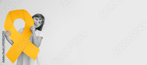 Little girl with golden rib...