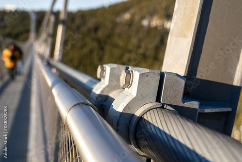 Sky Bridge 721, Lower Moravia, Czech Republic - December 1, 2024: The longest pedestrian suspension bridge in the world. Mountain resort Dolni Morava photo