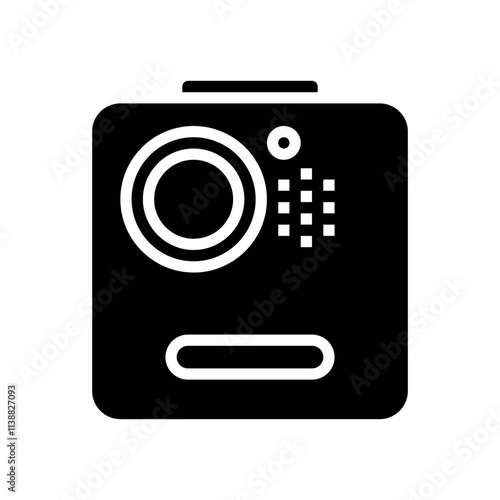 wearable camera wearable glyph icon vector. wearable camera wearable sign. isolated symbol illustration photo