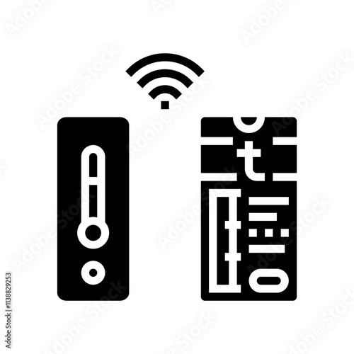 temperature sensor wearable glyph icon vector. temperature sensor wearable sign. isolated symbol illustration