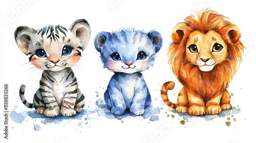 Animals' lovable characteristics are beautifully depicted through watercolor illustrations. photo