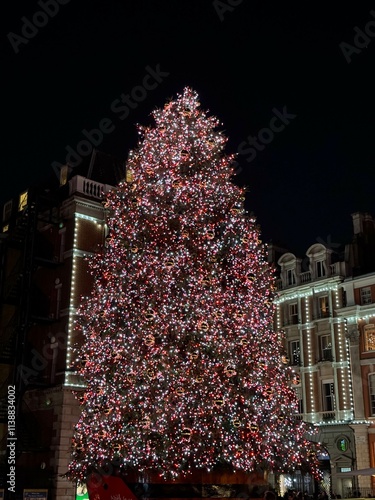 Christmas tree at the Covent Garden market, London, UK photo