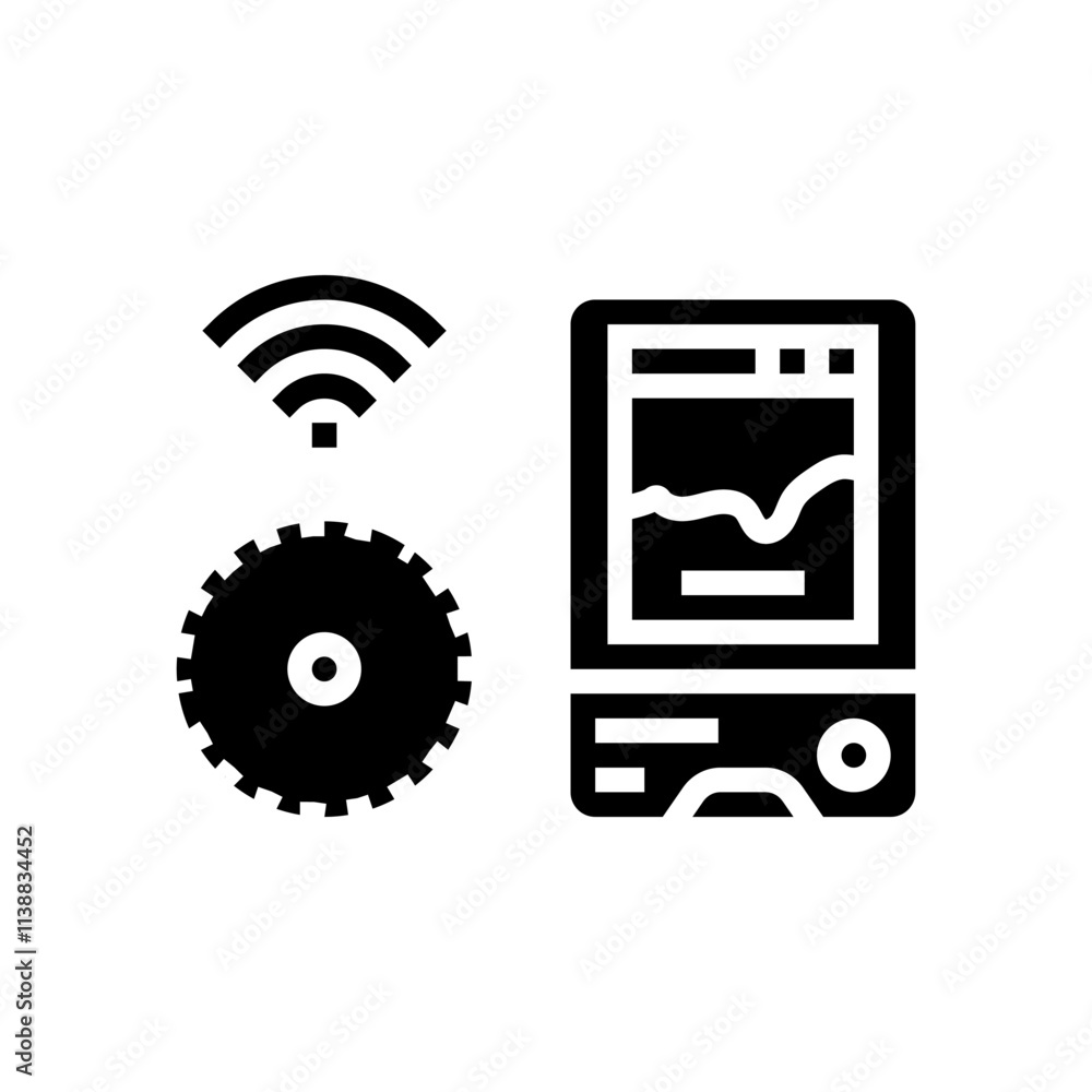 glucose monitor wearable glyph icon vector. glucose monitor wearable sign. isolated symbol illustration