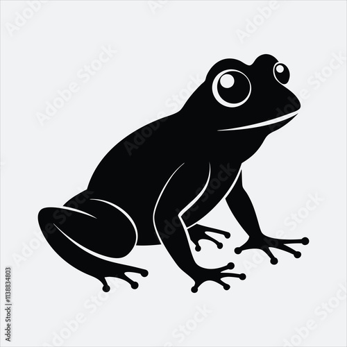 Frog silhouette vector illustration photo