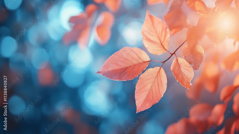 Close-up of autumn leaves illuminated by vibrant sunlight Close-up of autumn leaves illuminated by vibrant sunlight