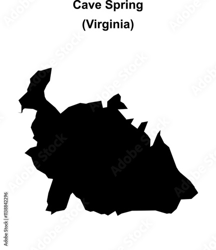 Cave Spring (Virginia) blank outline map