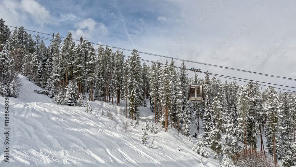 Ski day at Vail Mountain in the Rocky Mountains