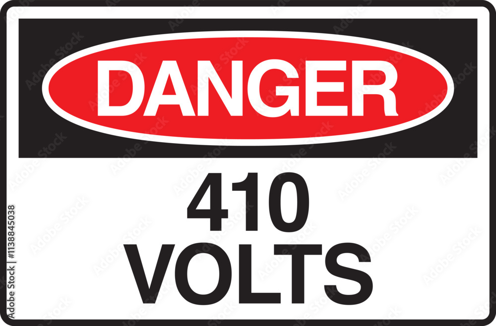Danger 410 Volts Symbol Sign Vector Stock Danger 410 Volts Symbol Sign Vector Stock