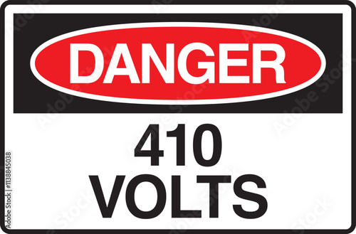 Danger 410 Volts Symbol Sign Vector Stock