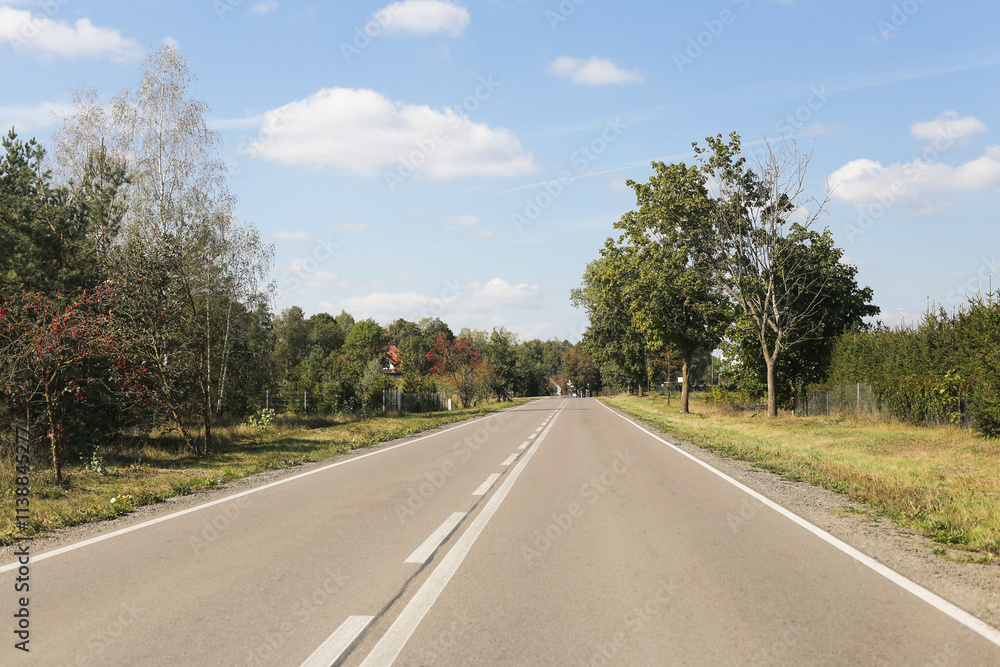 Scenic autumn highway with golden foliage. Empty rural road surrounded by colorful trees and sunny sky. Beautiful natural landscape during fall season, perfect for a countryside drive or trip. Scenic autumn highway with golden foliage. Empty rural road surrounded by colorful trees and sunny sky. Beautiful natural landscape during fall season, perfect for a countryside drive or trip.