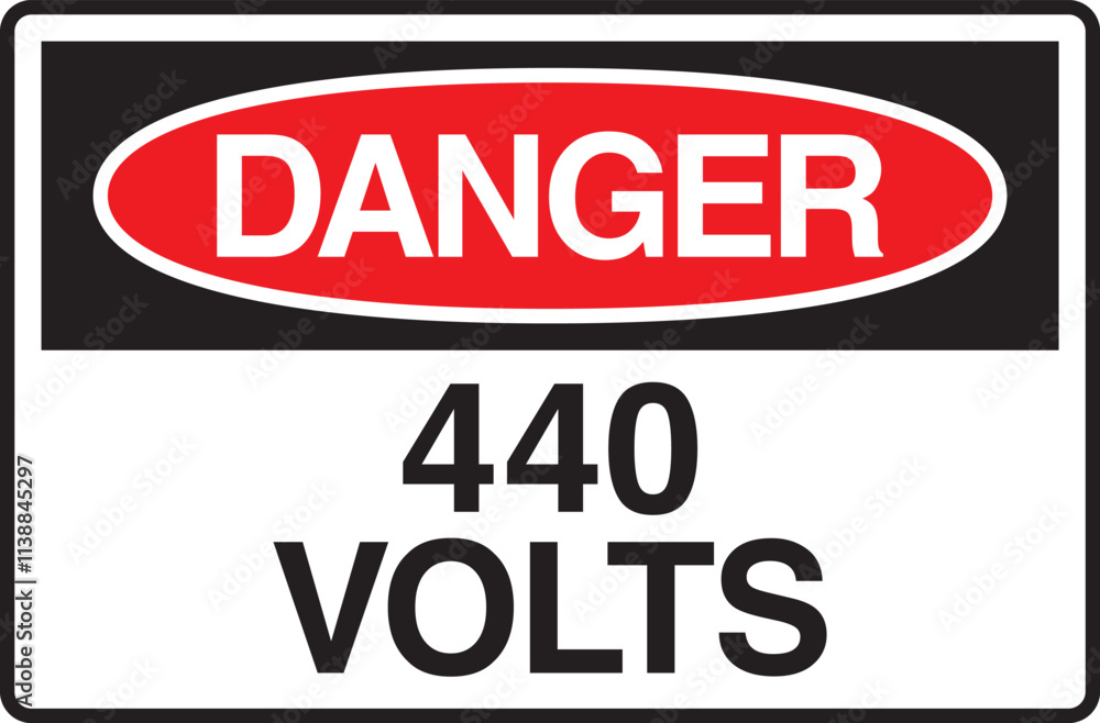 Danger 440 Volts Symbol Sign Vector Stock Danger 440 Volts Symbol Sign Vector Stock