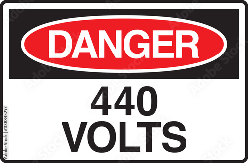 Danger 440 Volts Symbol Sign Vector Stock