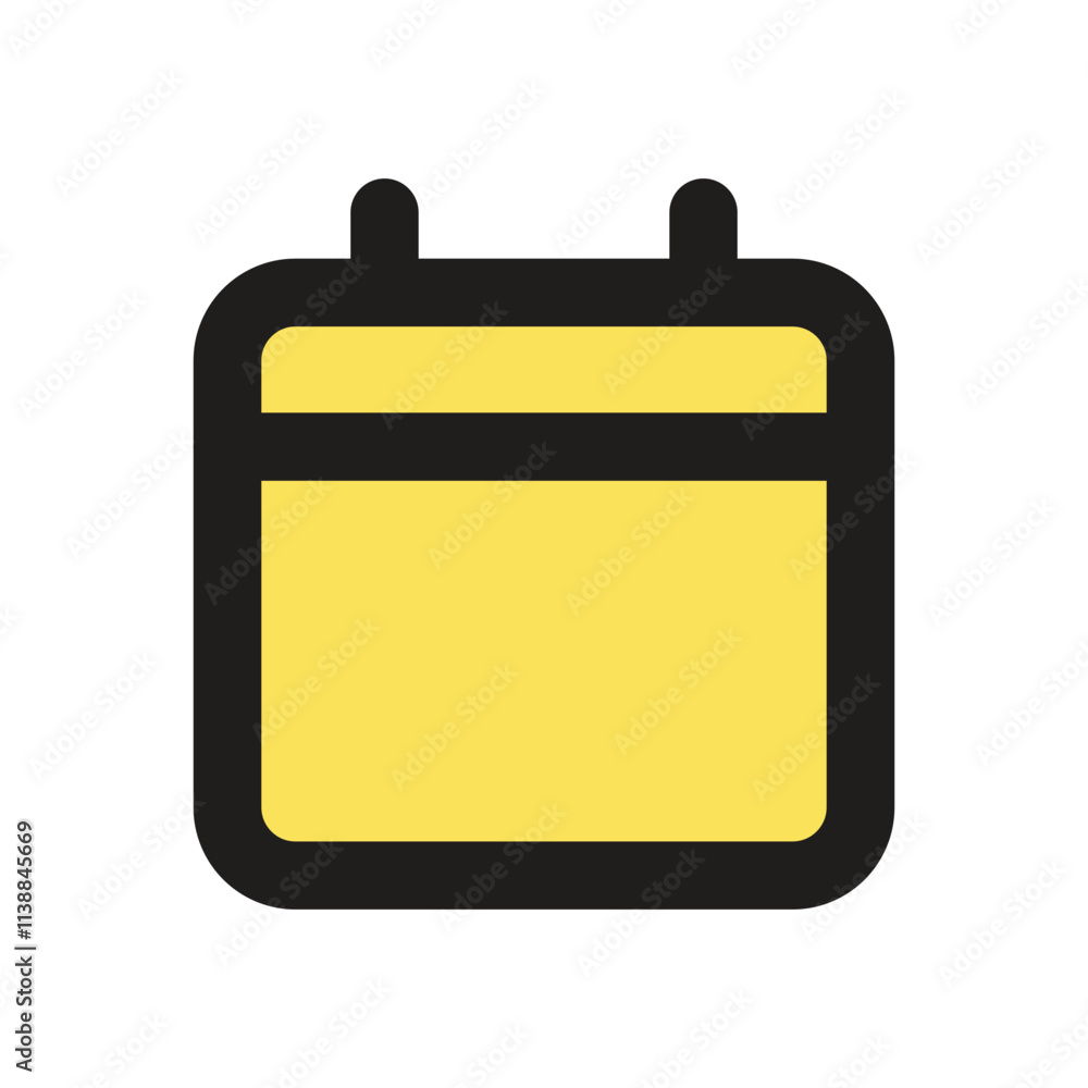 The image shows a minimalist pixel art representation of a yellow rectangular battery. The image shows a minimalist pixel art representation of a yellow rectangular battery.