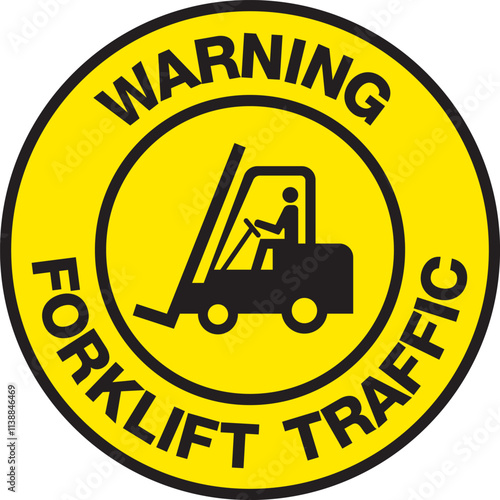 Forklift Traffic Warning Sign Vector - Industrial Safety Symbol
