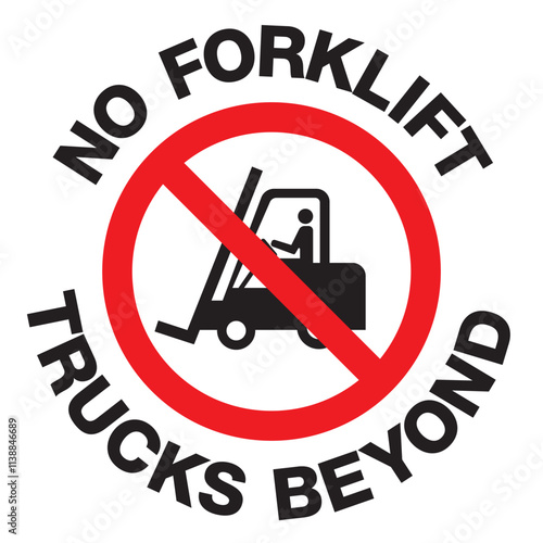 No Forklift Trucks Beyond Sign – Prohibited Area Safety Symbol Vector
