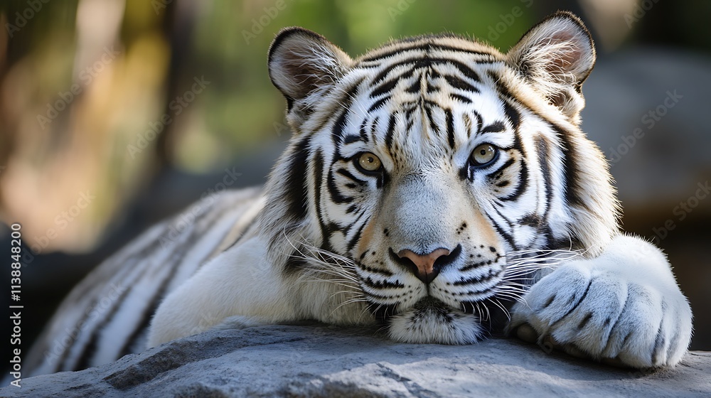 Majestic White Tiger. Wildlife, Nature, Animal Portrait Majestic White Tiger. Wildlife, Nature, Animal Portrait