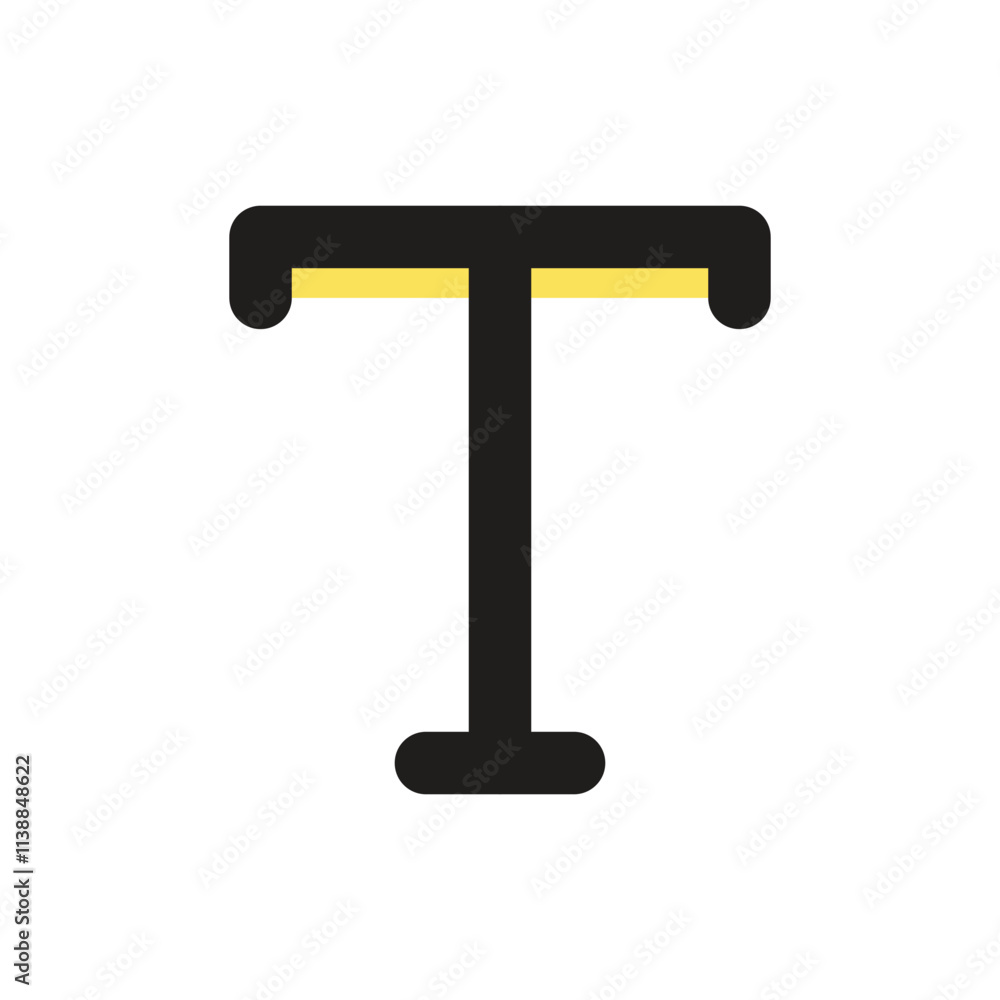 A minimalist graphic design depicting a stylized uppercase T letter with a yellow illuminated top bar against a dark grey background. A minimalist graphic design depicting a stylized uppercase T letter with a yellow illuminated top bar against a dark grey background.