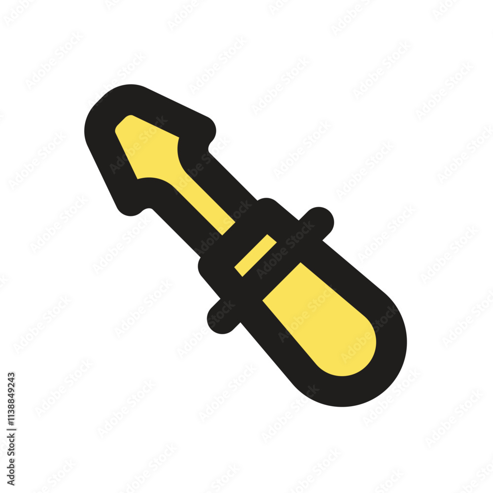The image shows a pixel art representation of a golden screwdriver or similar tool. The image shows a pixel art representation of a golden screwdriver or similar tool.