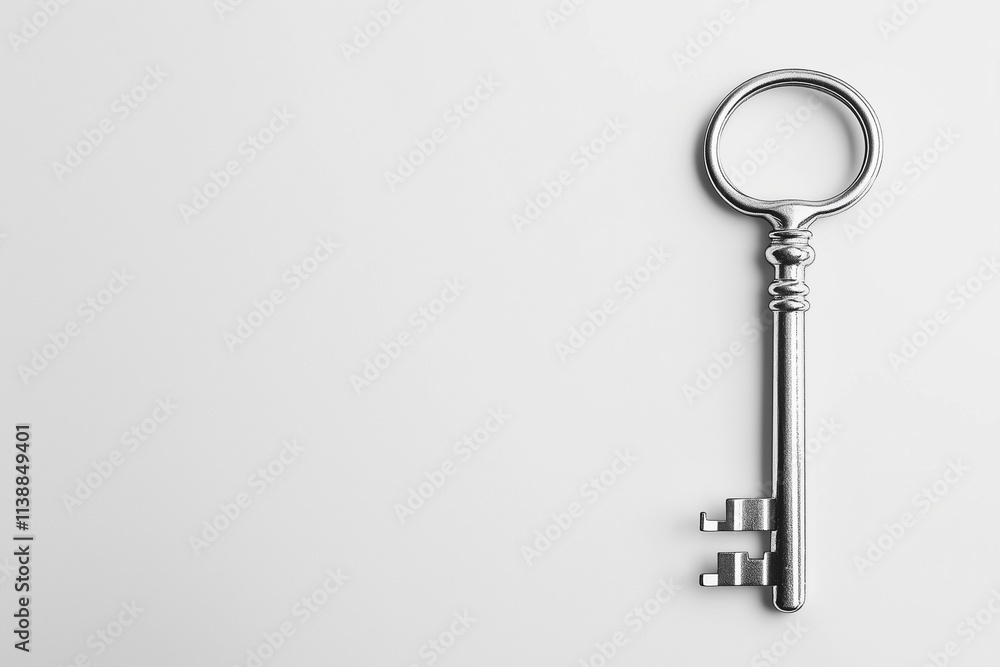 key on white background key on white background