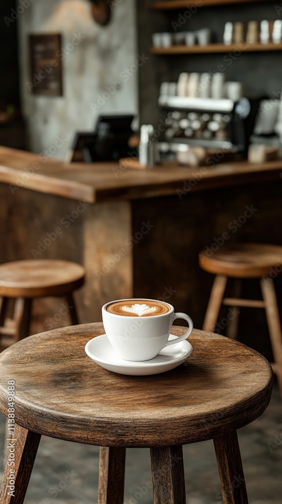 Cozy Coffee Scene with Barista Counter Cozy Coffee Scene with Barista Counter
